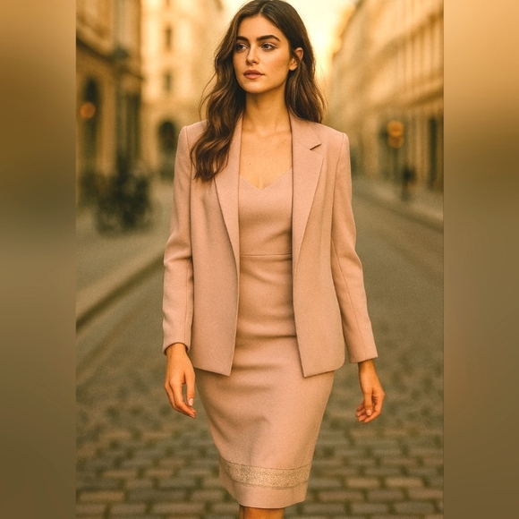 Laura Petites/ Blazer & dress set/ Soft lavender Colour/ Size US 10 - Picture 1 of 16